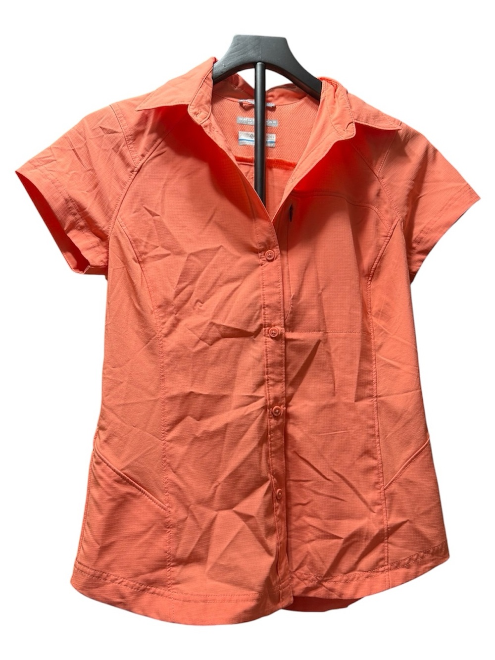 Columbia Omni-Shade Coral Button Up Hiking Shirt Women’s Small SPF